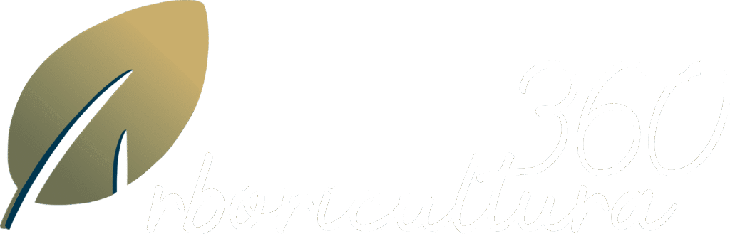 logo arboricultura360 blanco y azul